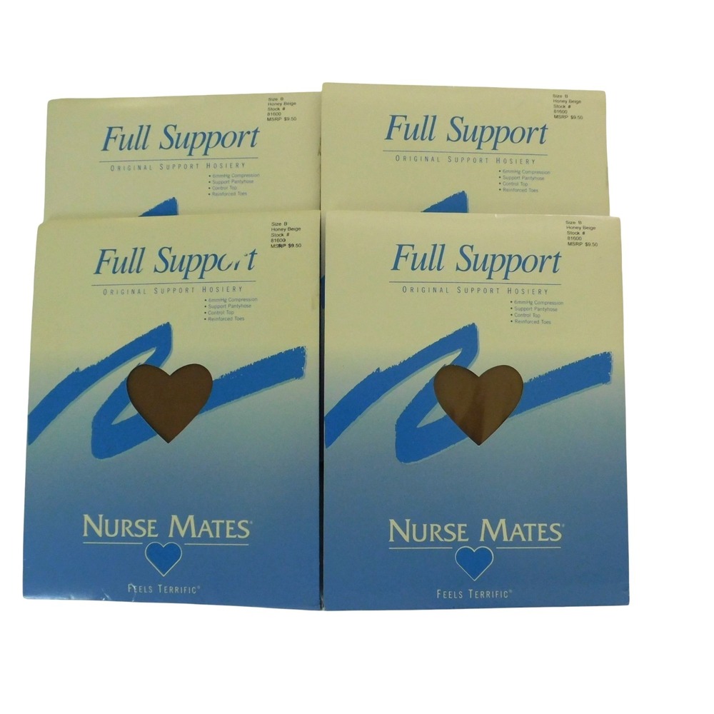 Nurse Mates Full Support Hosiery 6mmHg Compression Control Top Beige 81600 Sz B